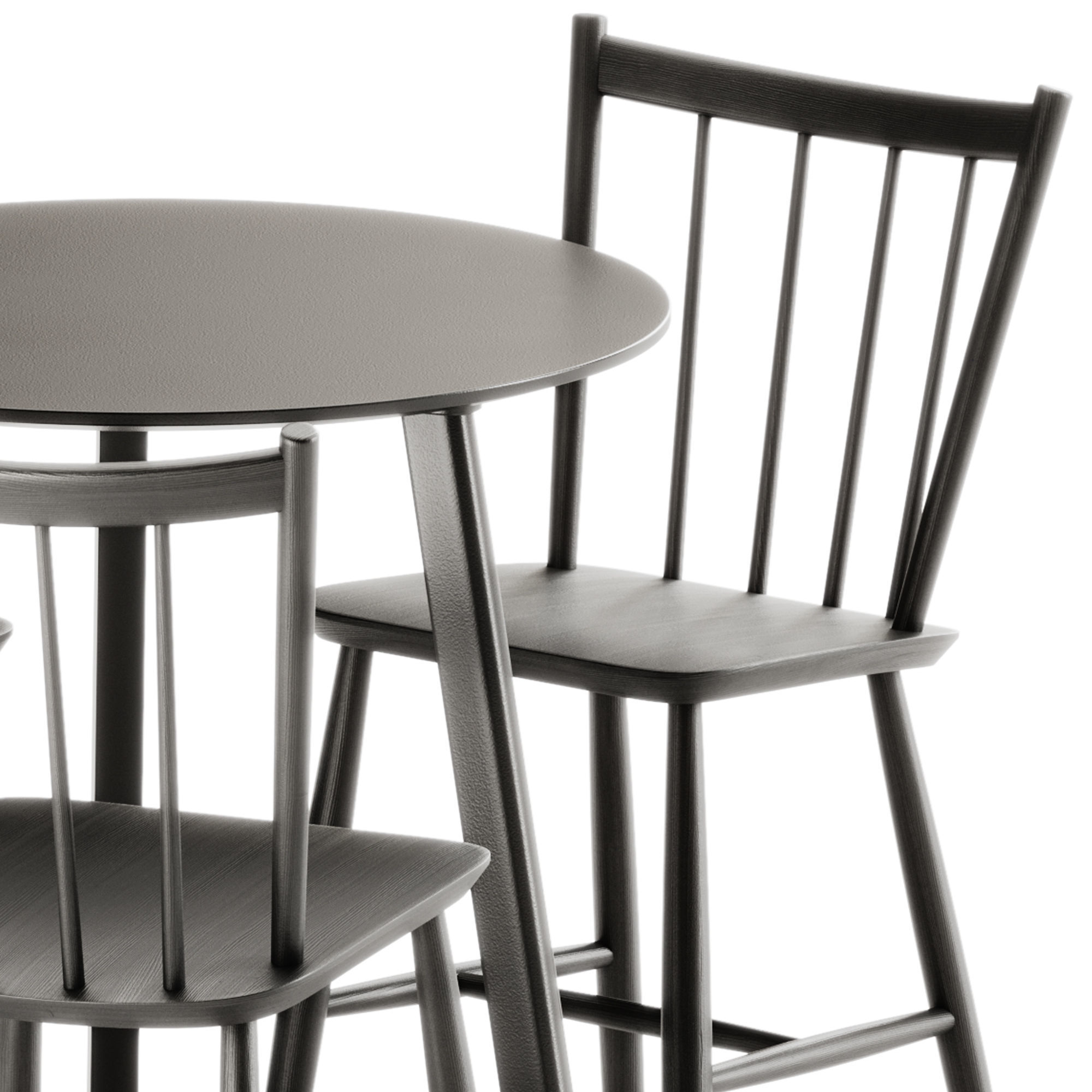 Copenhague Deux CPH 220 Table and J41 Chair by Hay 3D model_5