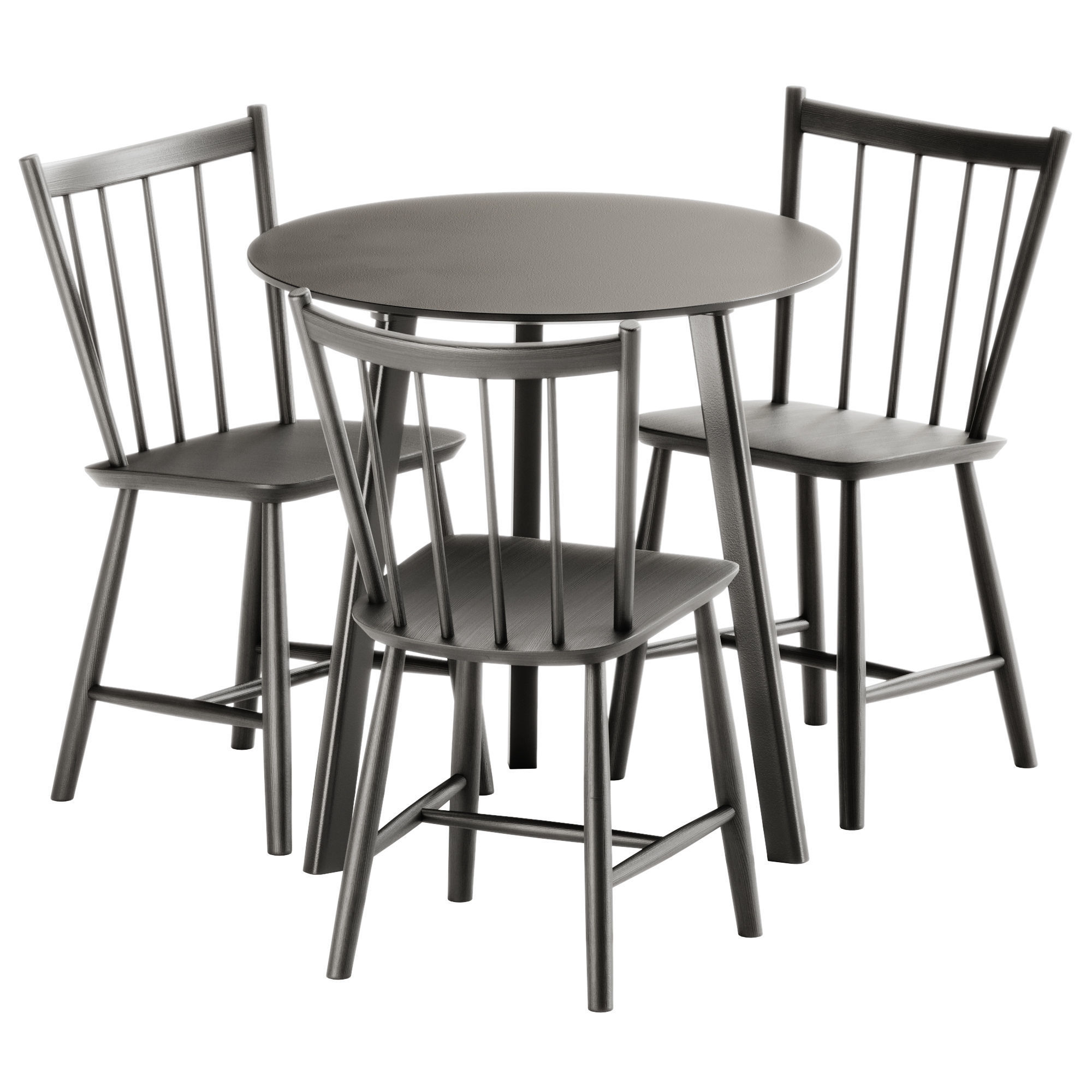 Copenhague Deux CPH 220 Table and J41 Chair by Hay 3D model_1