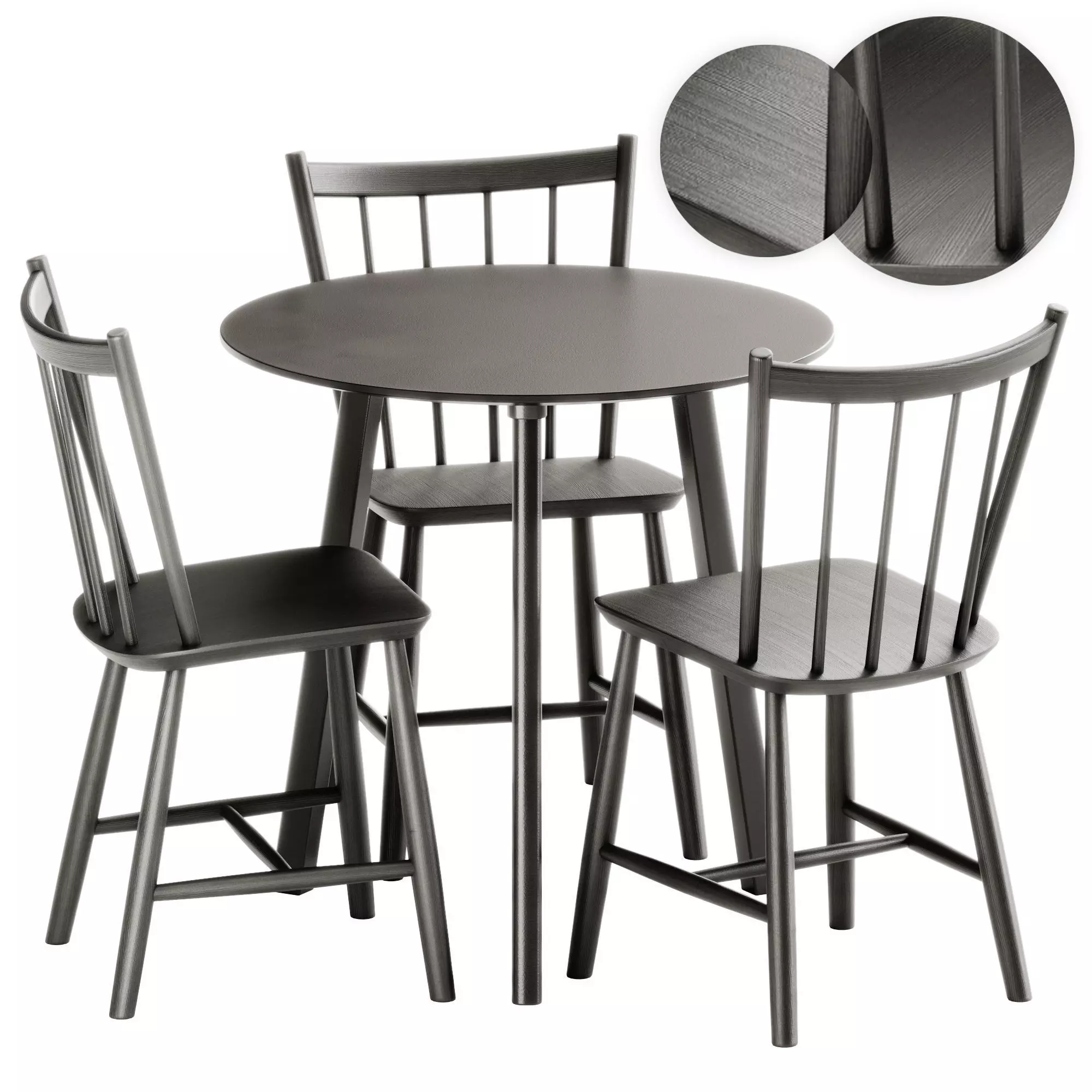 Copenhague Deux CPH 220 Table and J41 Chair by Hay 3D model_0