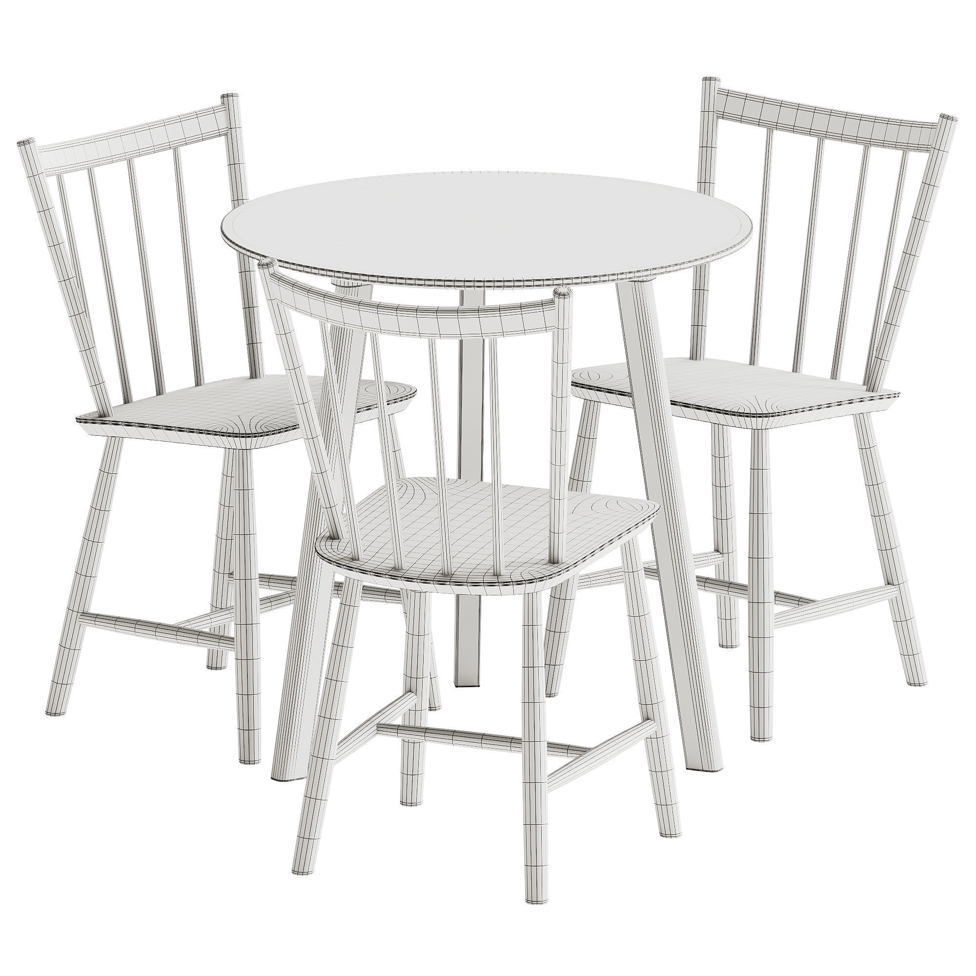 Copenhague Deux CPH 220 Table and J41 Chair by Hay 3D model_6