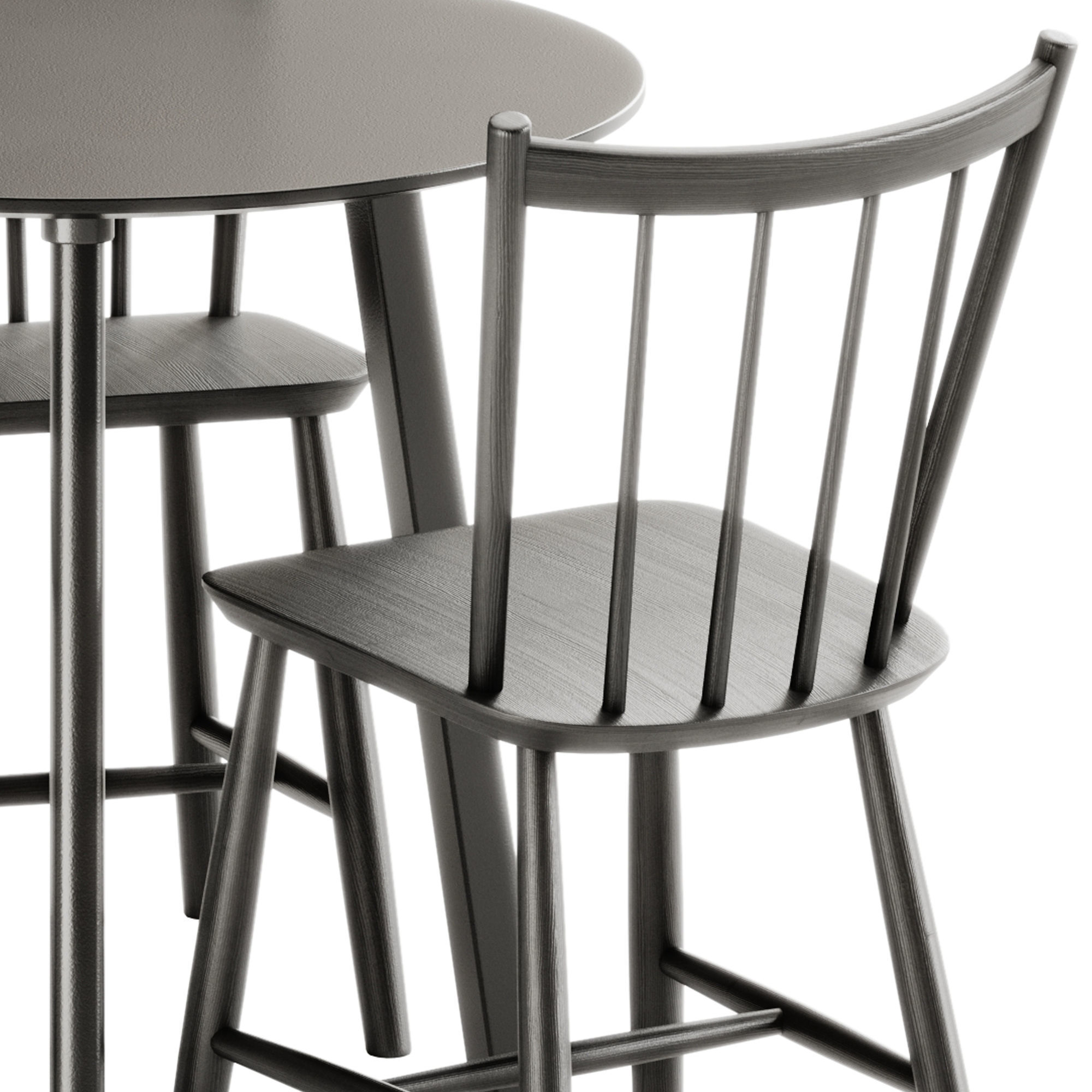 Copenhague Deux CPH 220 Table and J41 Chair by Hay 3D model_2