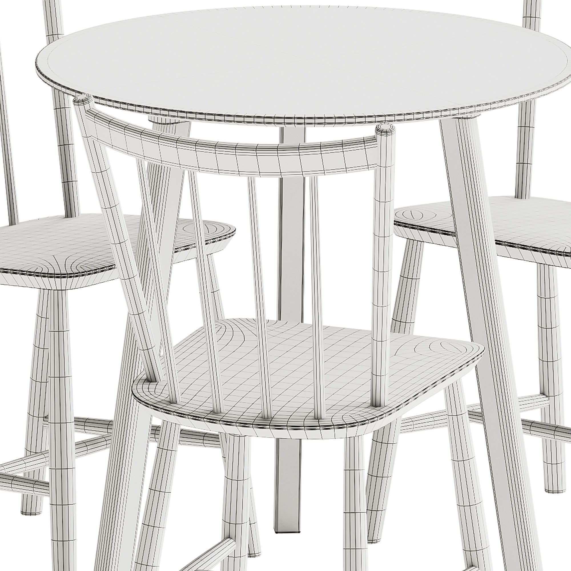 Copenhague Deux CPH 220 Table and J41 Chair by Hay 3D model_7