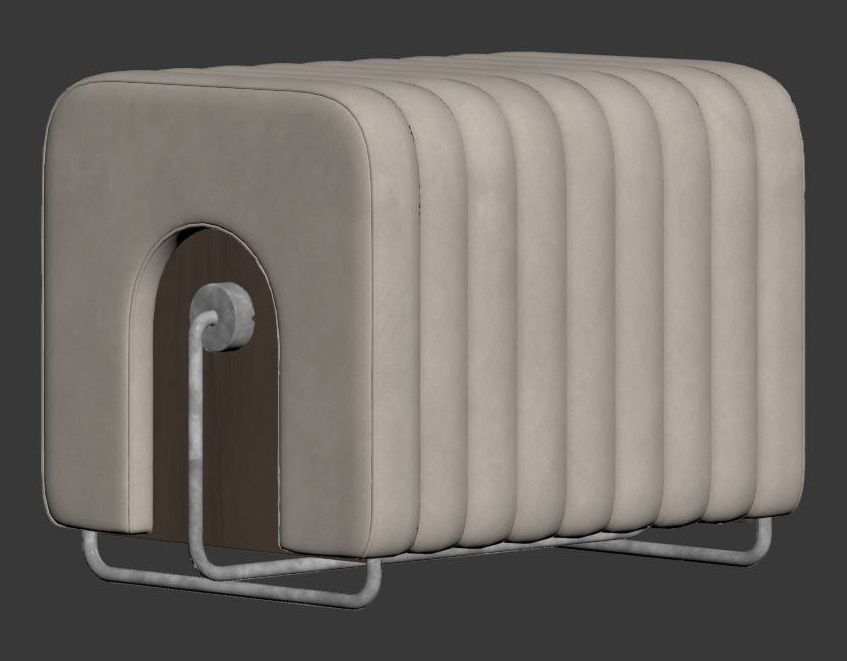 Rivers Bench and Ottoman By Mezzo Collection 3D model_18