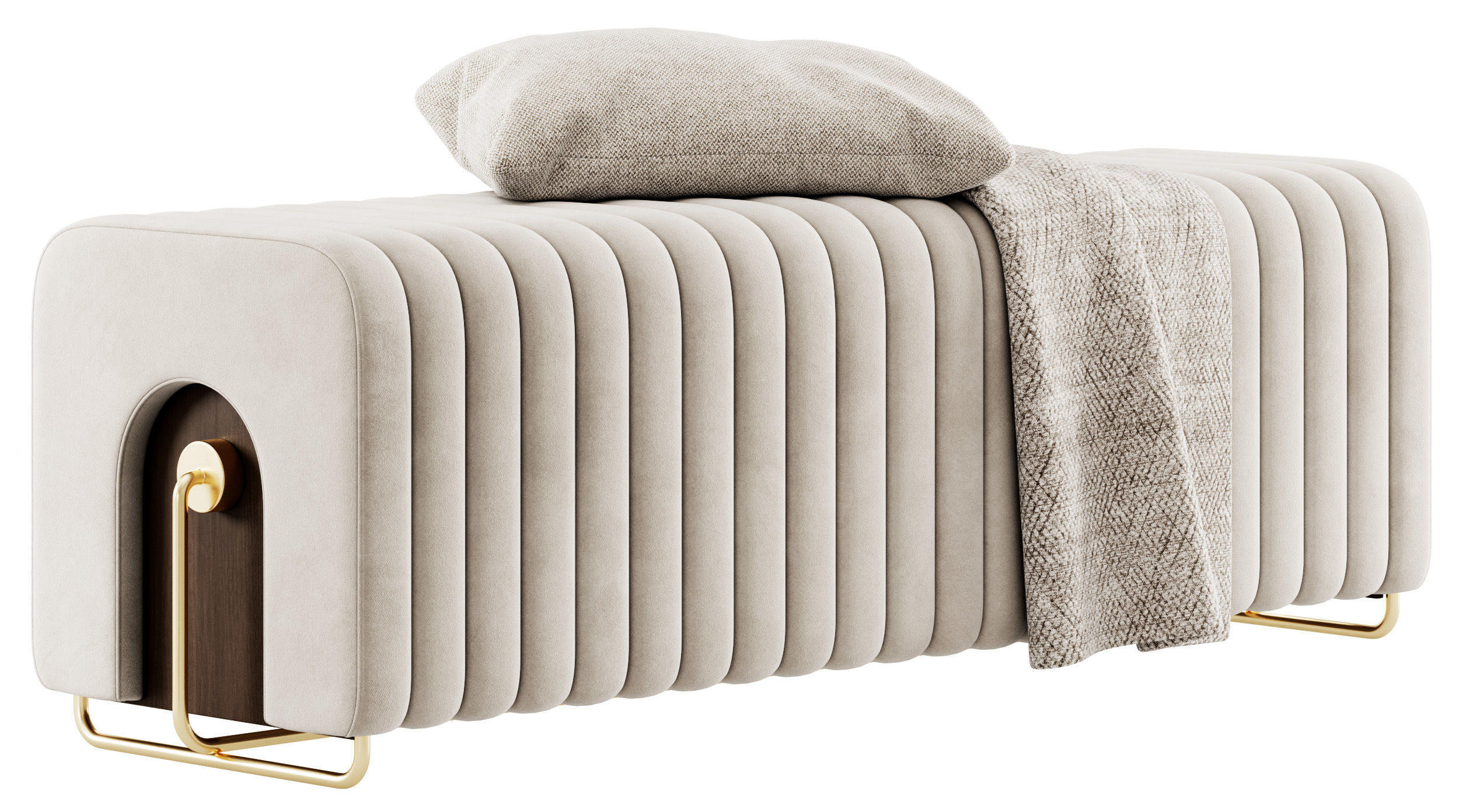 Rivers Bench and Ottoman By Mezzo Collection 3D model_6