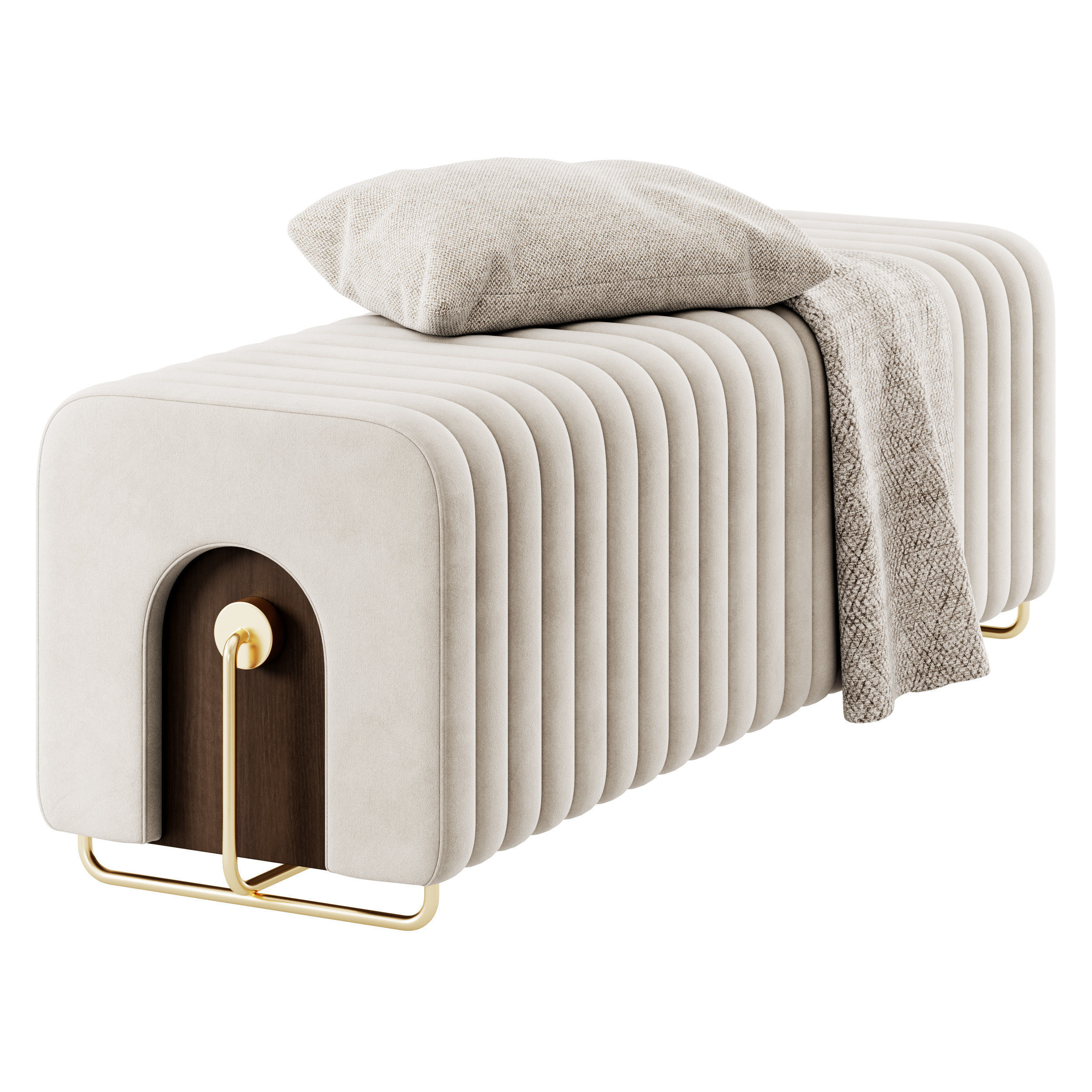 Rivers Bench and Ottoman By Mezzo Collection 3D model_3