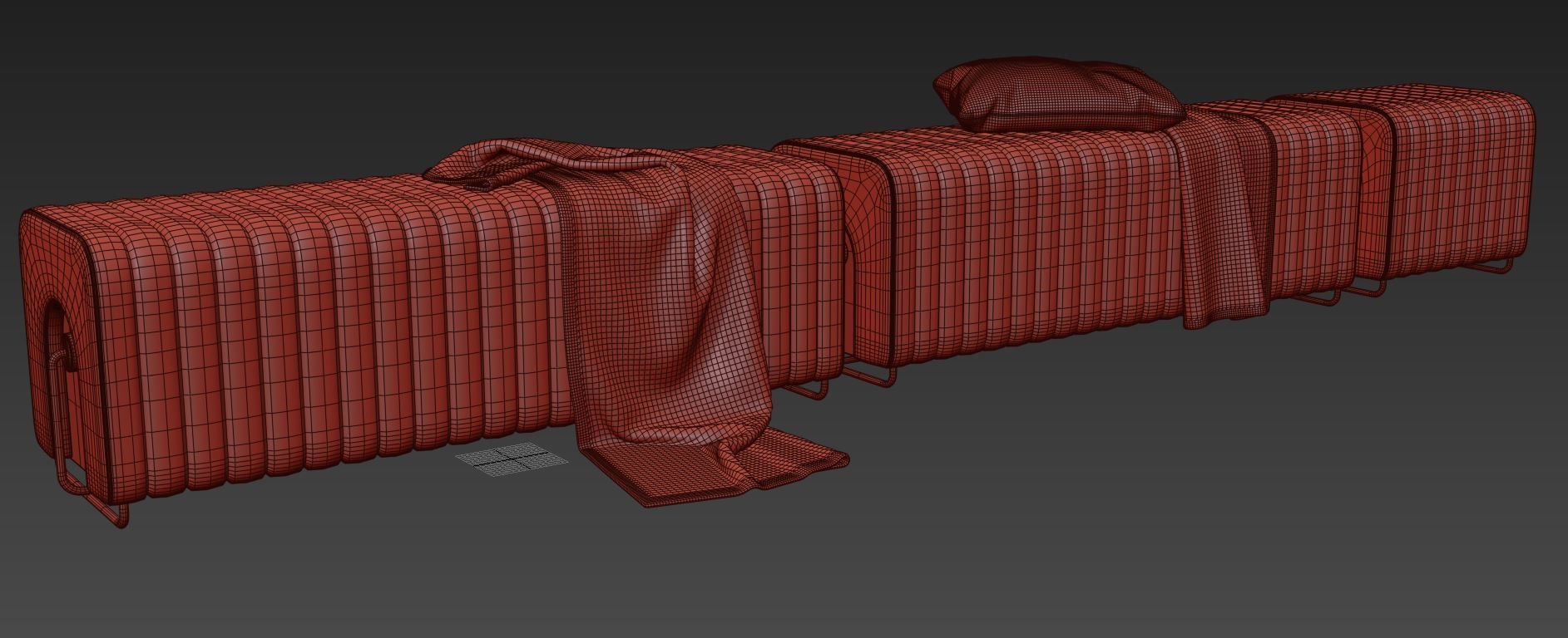 Rivers Bench and Ottoman By Mezzo Collection 3D model_10