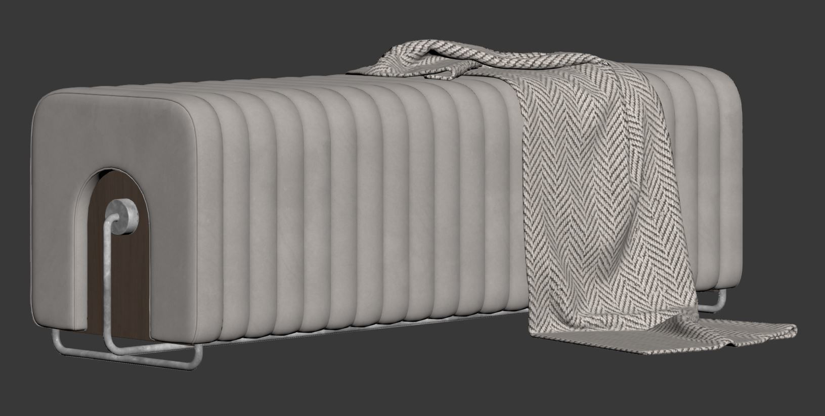 Rivers Bench and Ottoman By Mezzo Collection 3D model_16