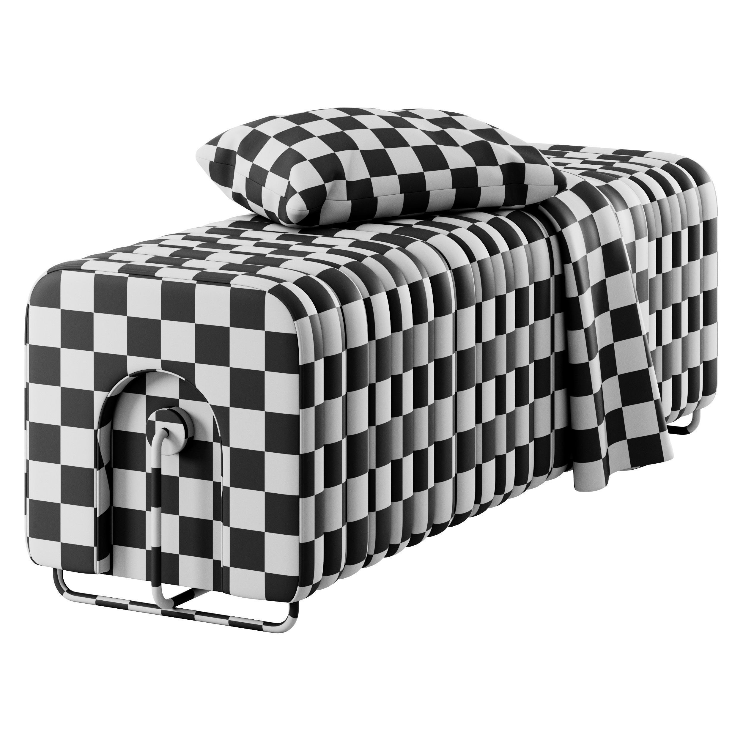 Rivers Bench and Ottoman By Mezzo Collection 3D model_14