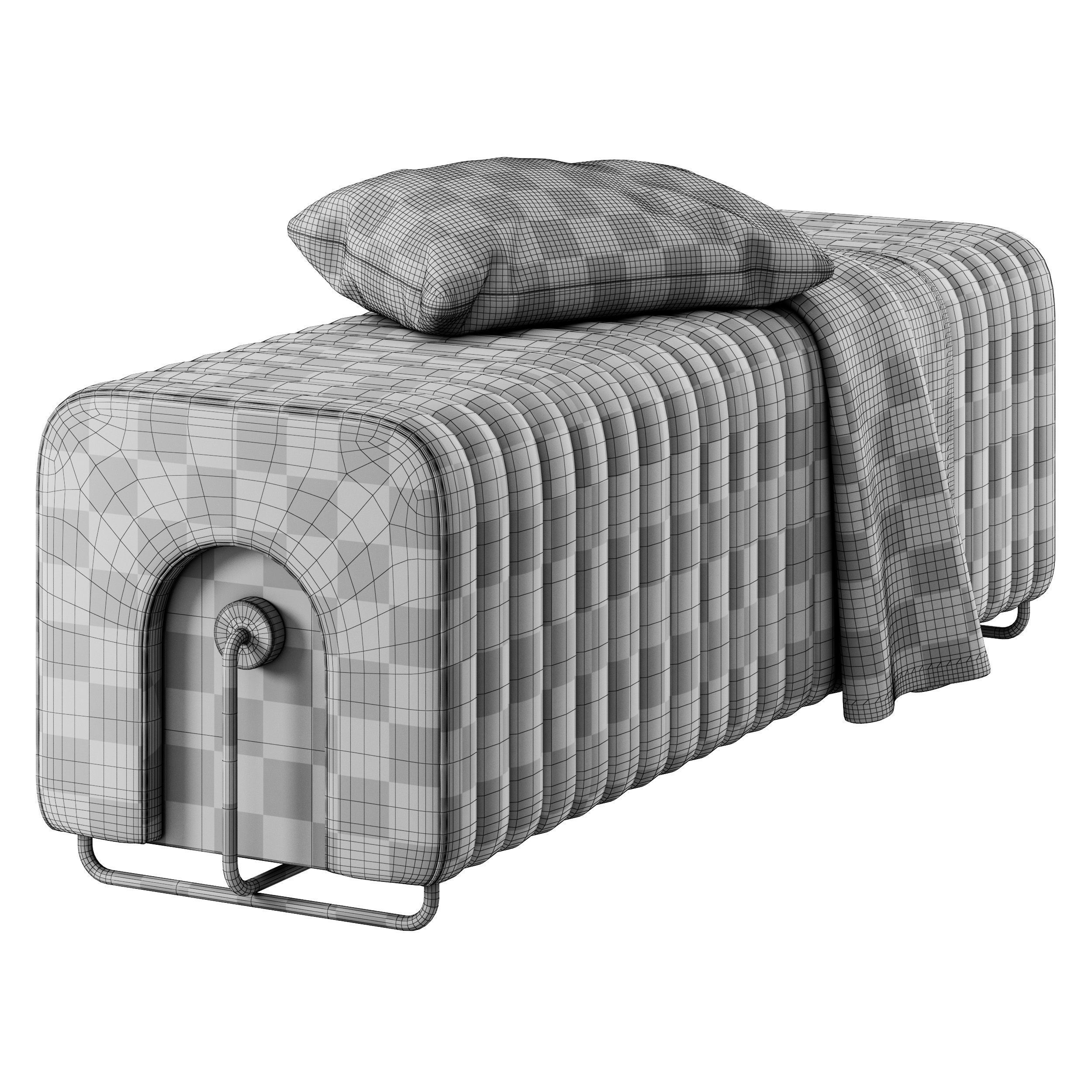 Rivers Bench and Ottoman By Mezzo Collection 3D model_4