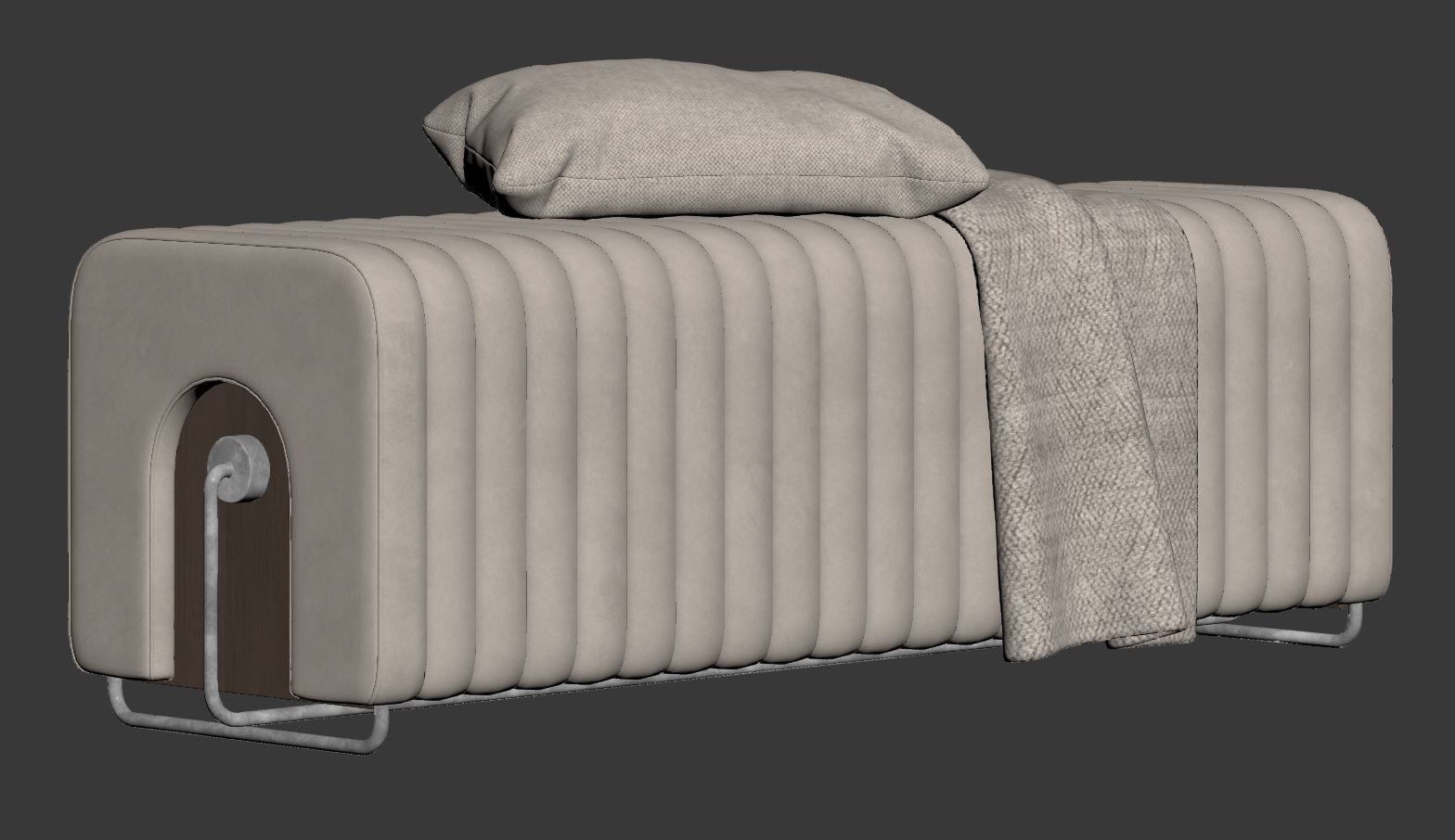Rivers Bench and Ottoman By Mezzo Collection 3D model_17