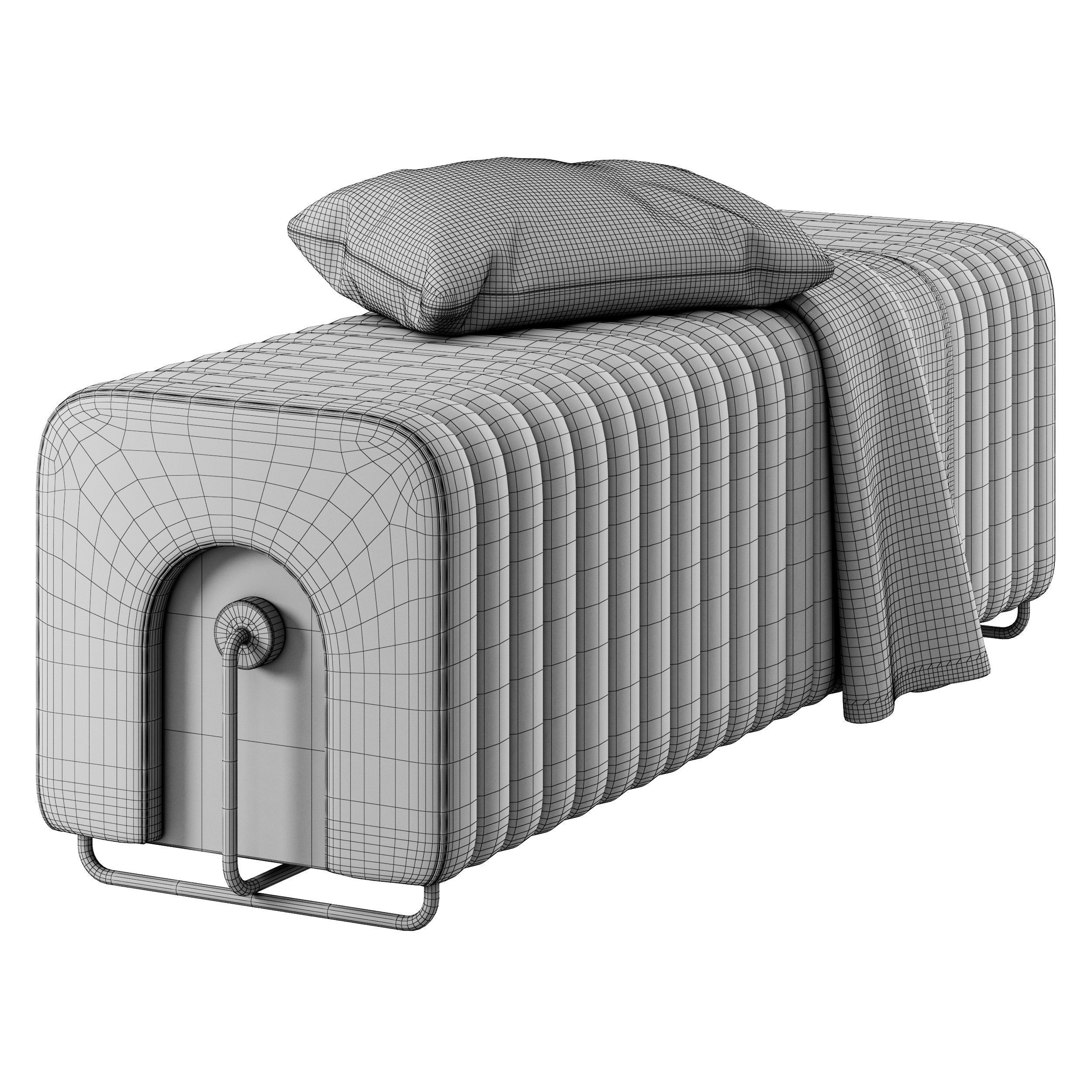 Rivers Bench and Ottoman By Mezzo Collection 3D model_13