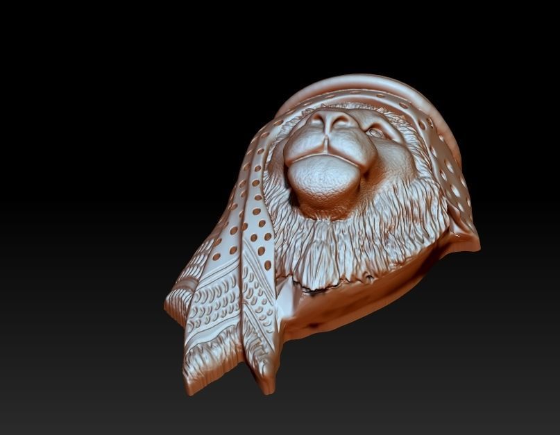 Scarf Lion 3D print model_3
