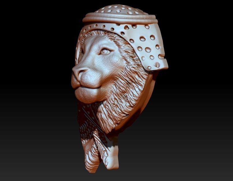 Scarf Lion 3D print model_1