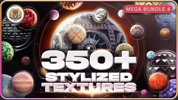 350 Stylized Textures - Mega Bundle 4