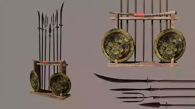 THAI-weapon-Set Low-poly 3D model