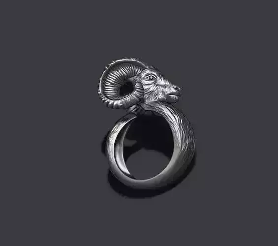 Ram Goat Aries Capricorn ring 3D print model