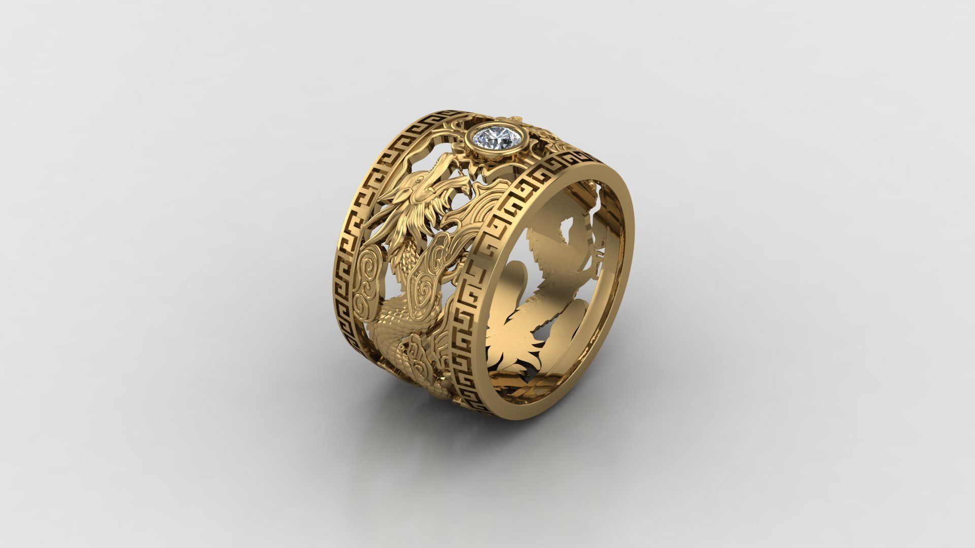 Ring Tragon Chines 3D print model_3