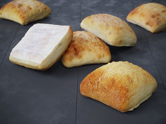 Ciabatta Rolls 3D model 4