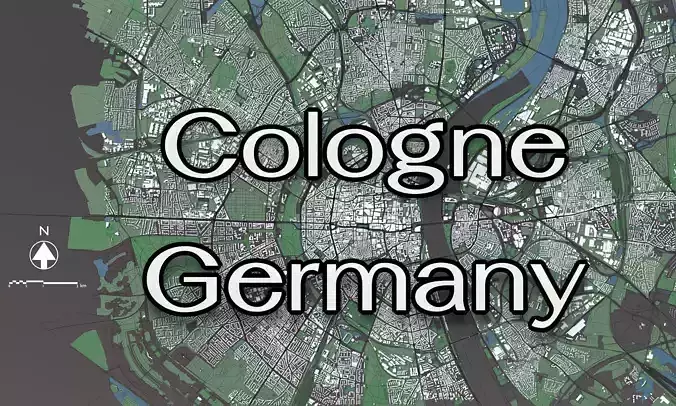 Cologne Germany - city and mass buildings 3D model