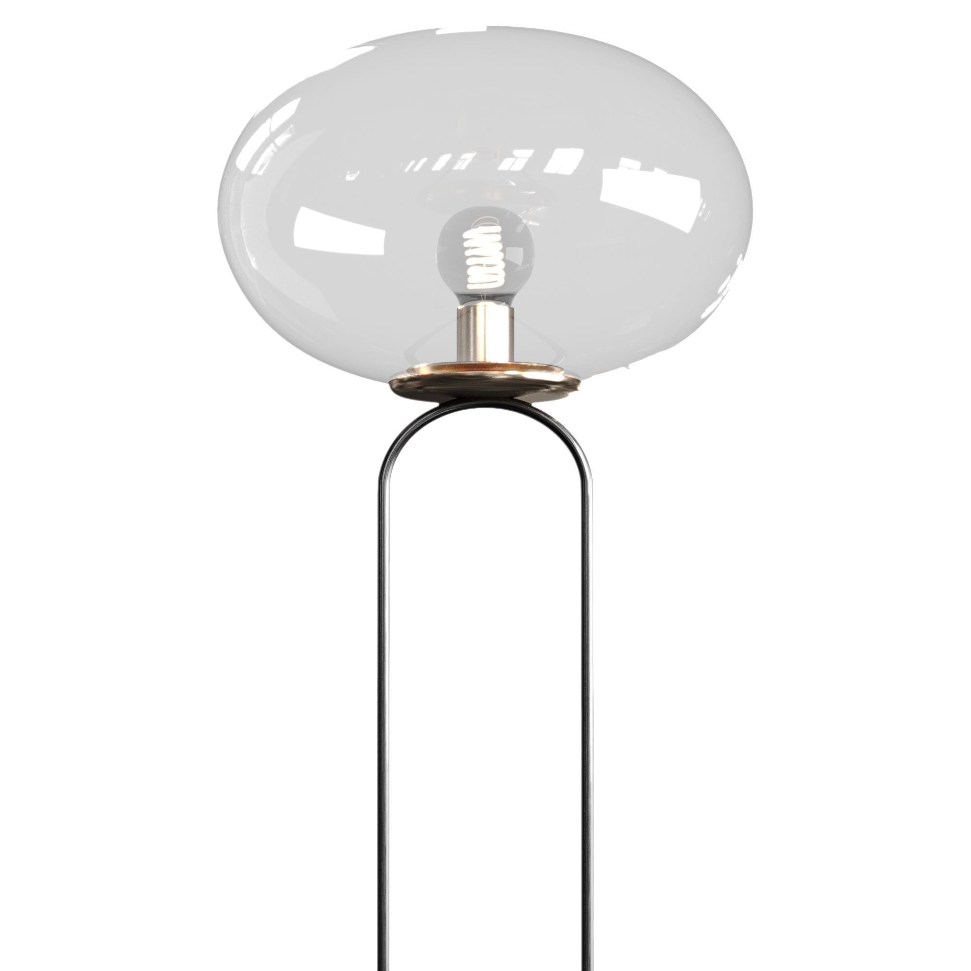 POLO BLACK MARBLE FLOOR LAMP by CB2 3D model_4