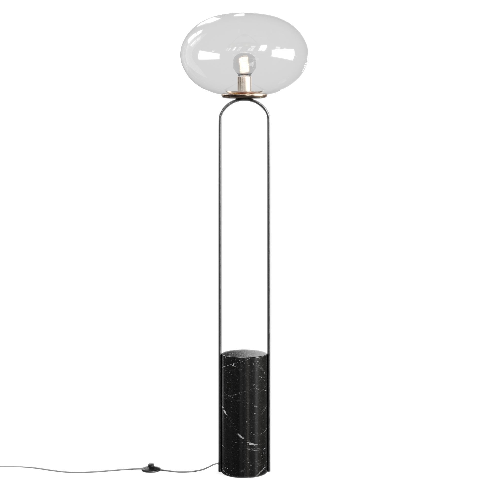 POLO BLACK MARBLE FLOOR LAMP by CB2 3D model_2