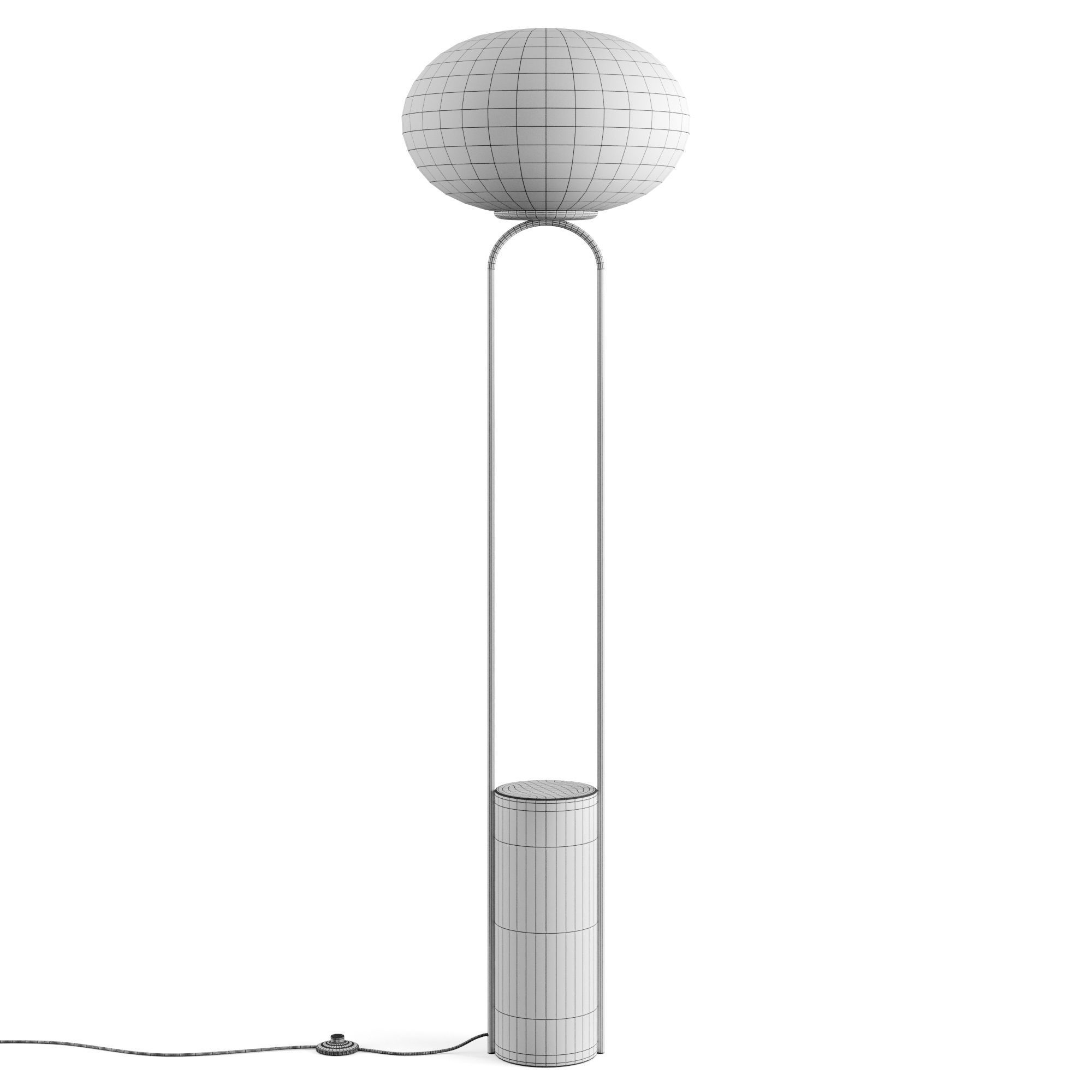 POLO BLACK MARBLE FLOOR LAMP by CB2 3D model_3