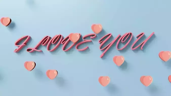 I Love You With Hearts 3D model