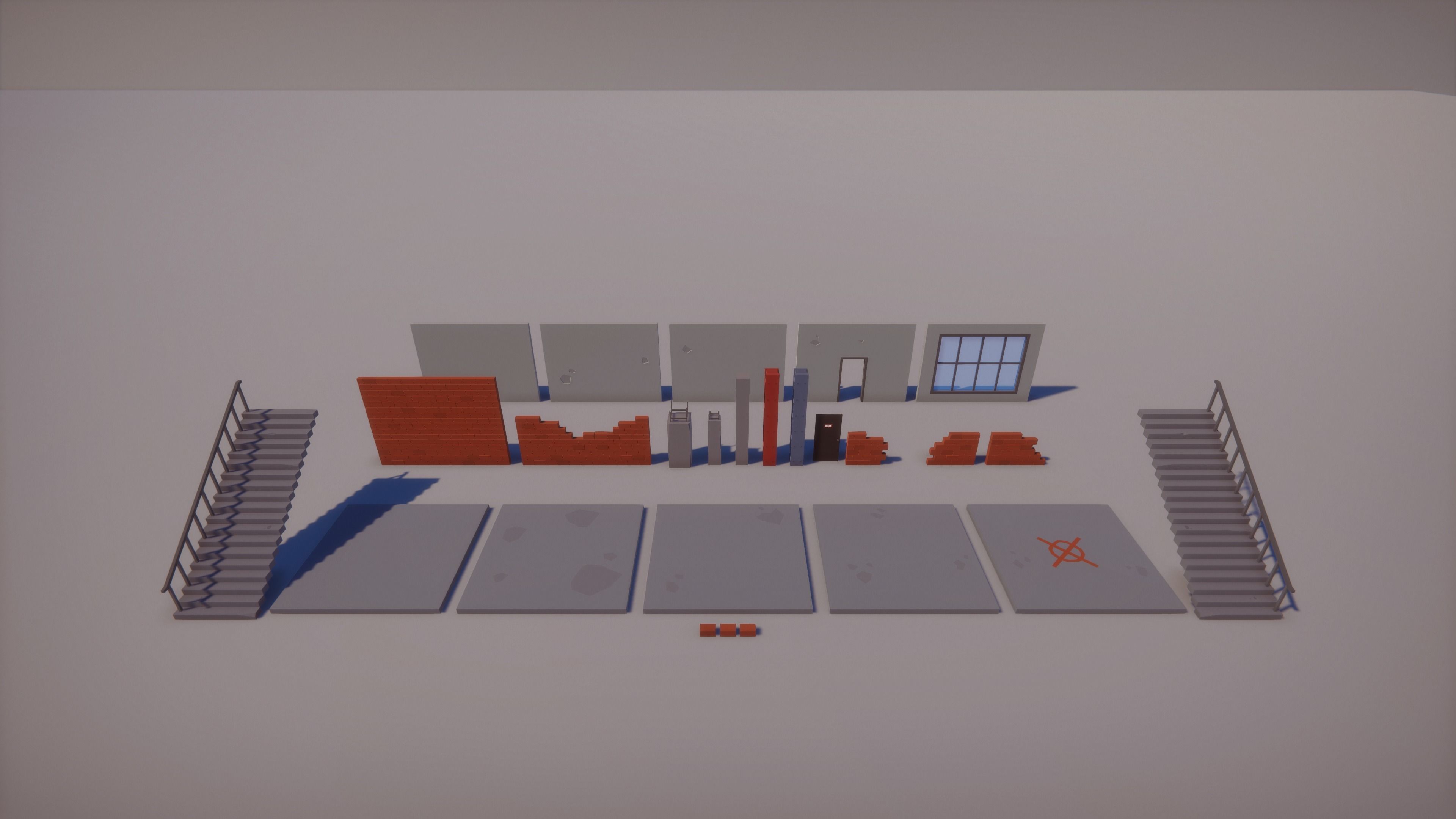 Low Poly FPS Map Vol6 - Construction Shooter Map Low-poly 3D model_9