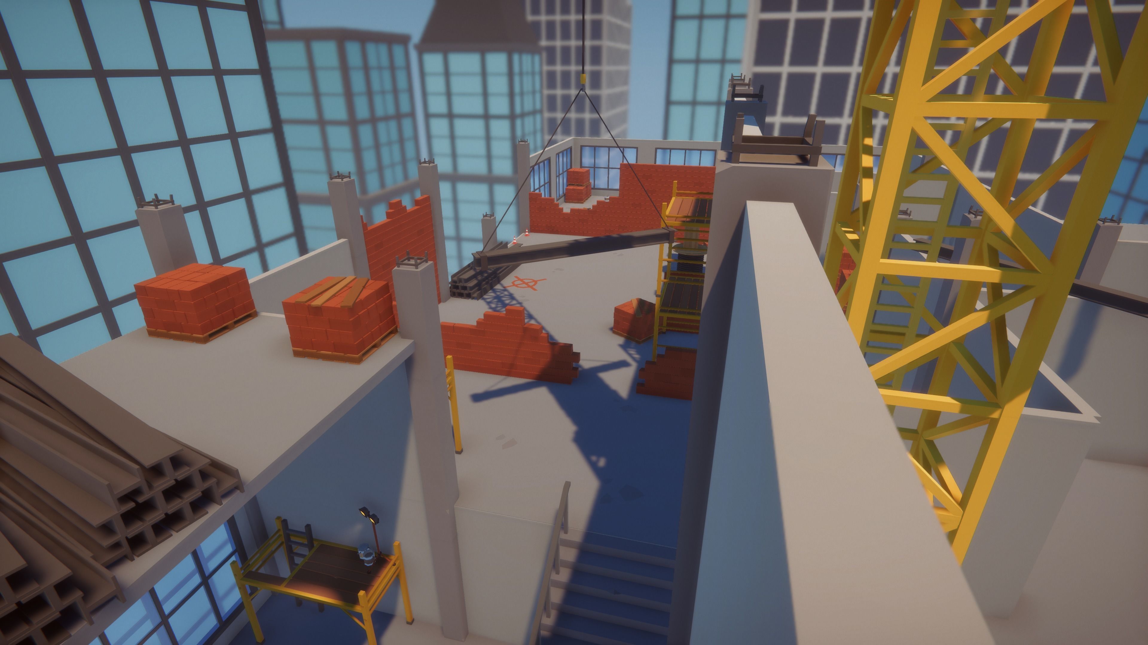 Low Poly FPS Map Vol6 - Construction Shooter Map Low-poly 3D model_3