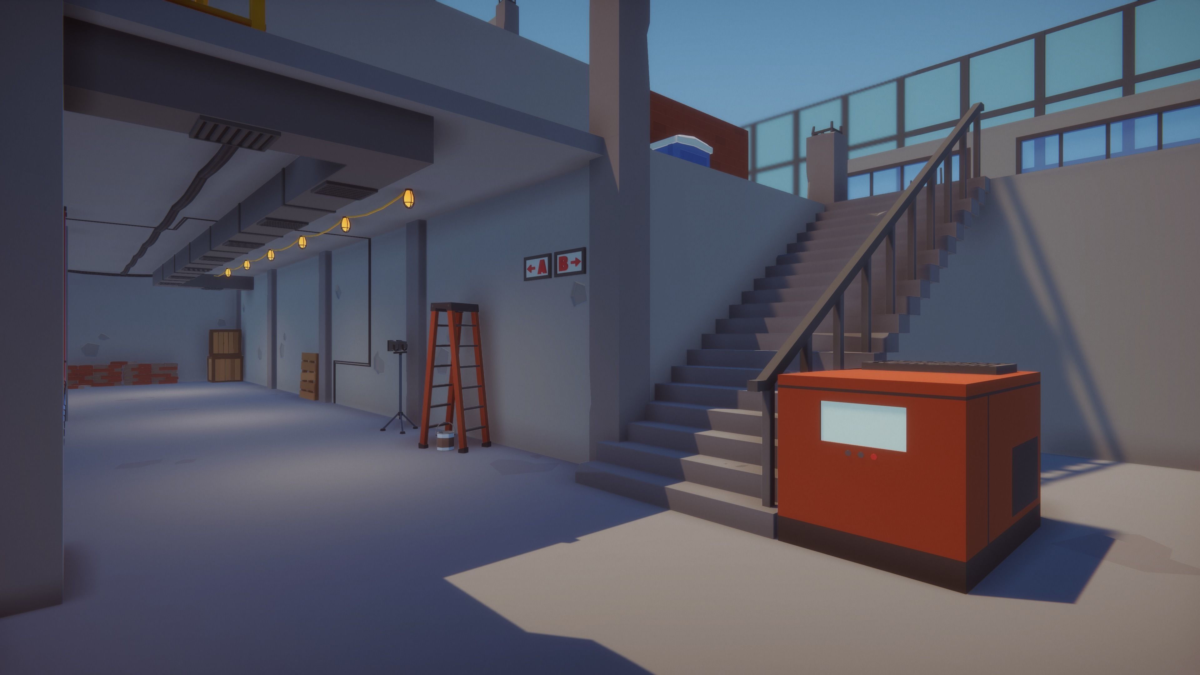 Low Poly FPS Map Vol6 - Construction Shooter Map Low-poly 3D model_5