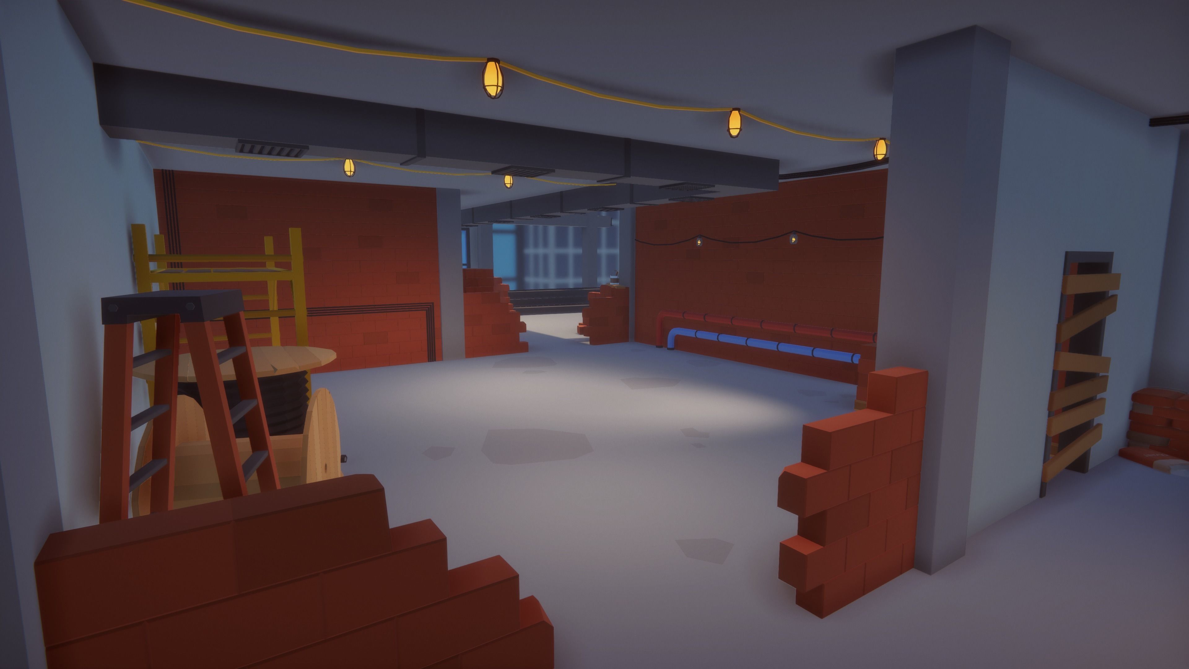 Low Poly FPS Map Vol6 - Construction Shooter Map Low-poly 3D model_6