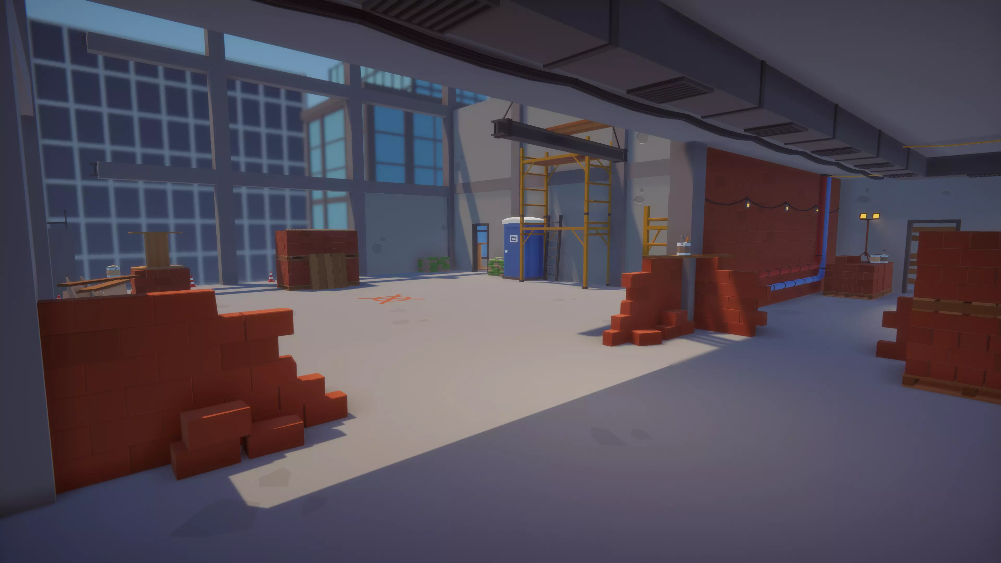 Low Poly FPS Map Vol6 - Construction Shooter Map Low-poly 3D model_0