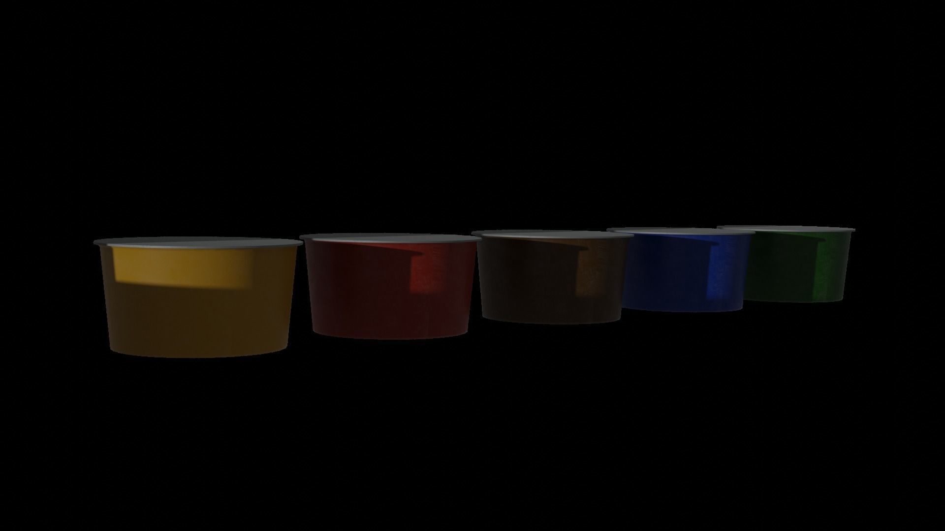 Simple Espresso Machine with 5 coloured pods 3D model_5