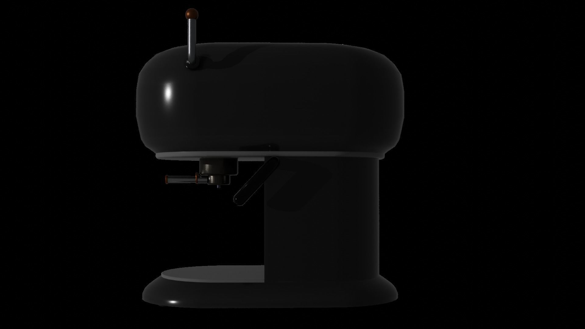 Simple Espresso Machine with 5 coloured pods 3D model_7