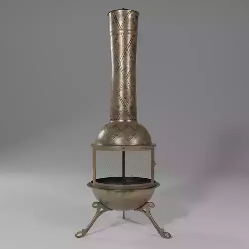 Antique Bronze chiminea Low-poly 3D model