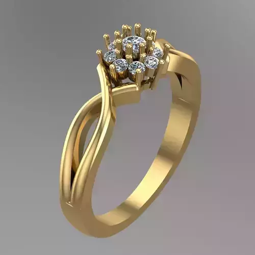 Diamond Solitaire Ring Jewellery for Women 3D print model
