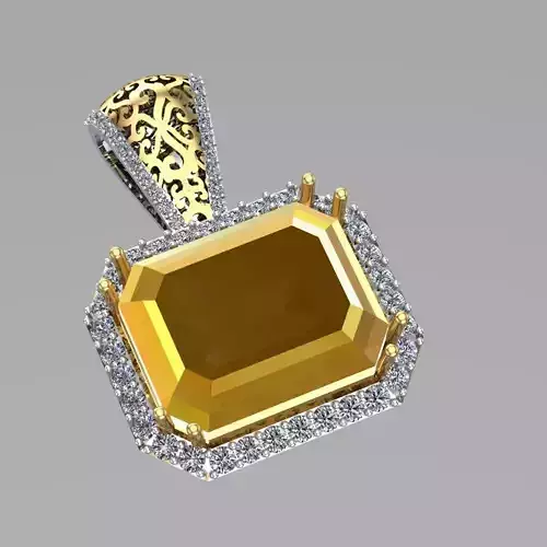 Huge Yellow Diamond Pandent 3D print model