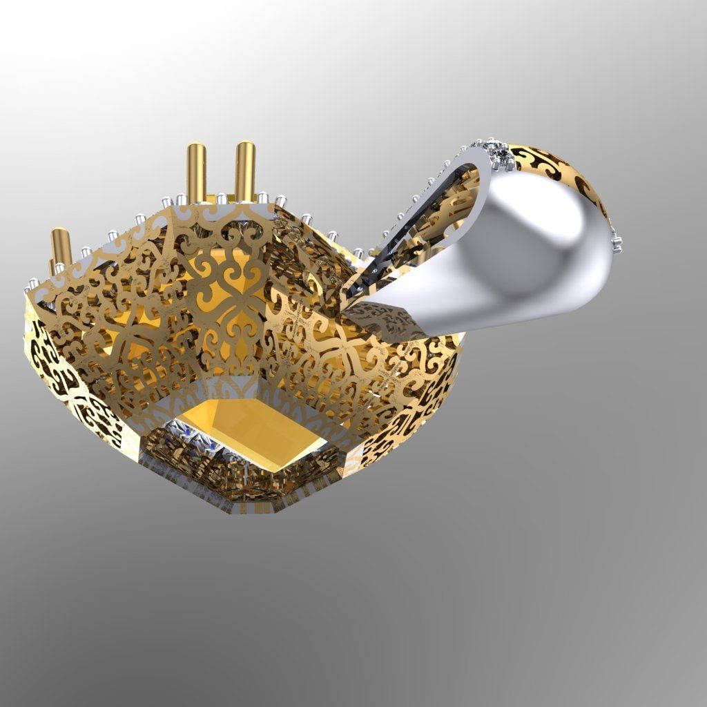 Huge Yellow Diamond Pandent 3D print model 3D print model_3