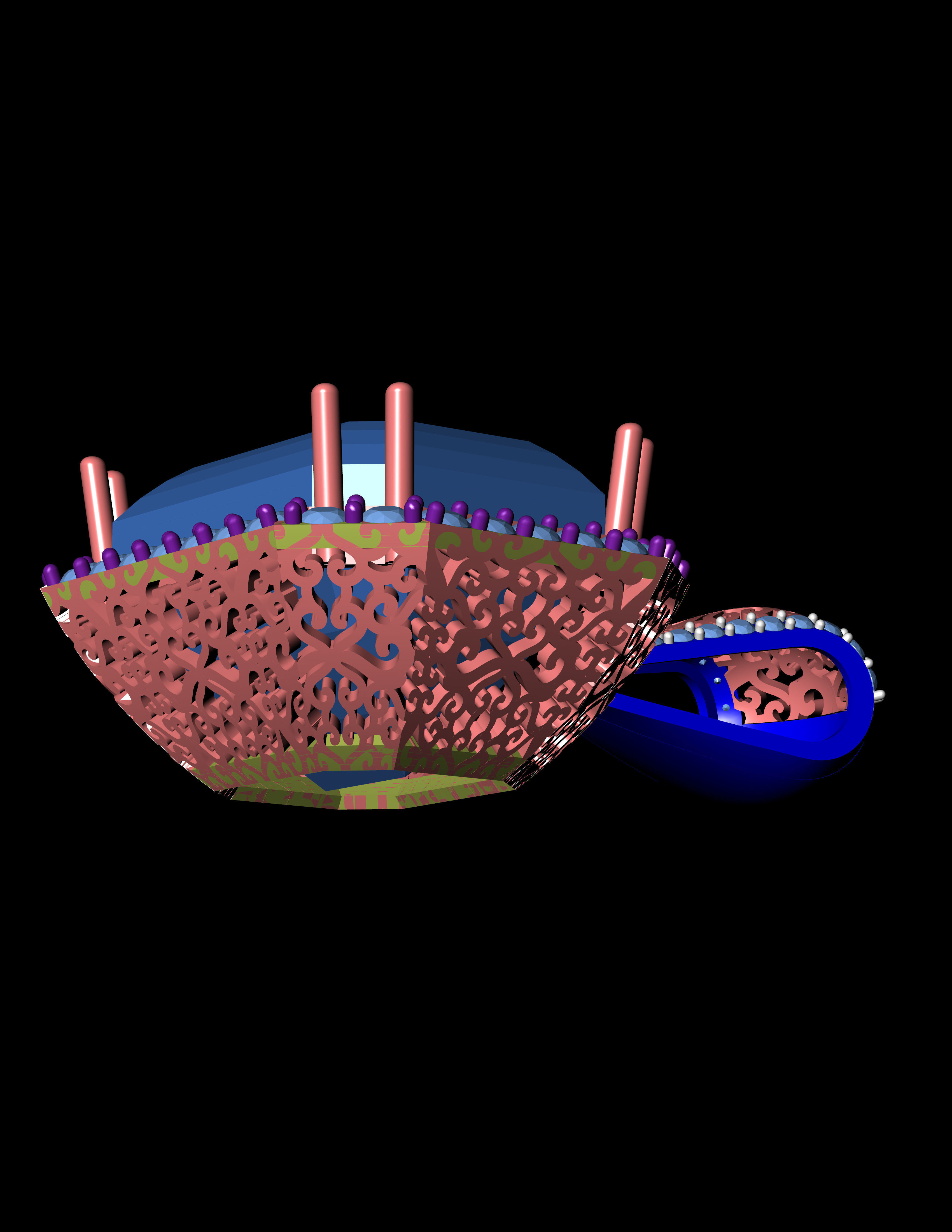 Huge Yellow Diamond Pandent 3D print model 3D print model_7