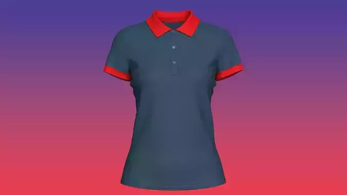 Women short-sleeved regular fit polo shirt
