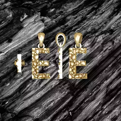 ELETTER Alphabet ROCKS PENDANT 3D print model