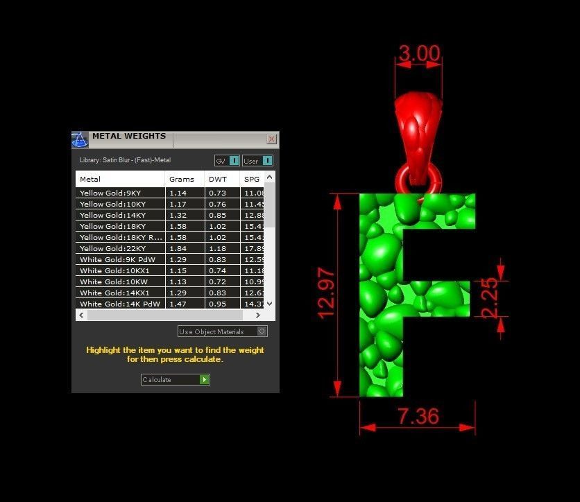 F LETTER Alphabet ROCKS PENDANT 3D print model 3D print model_1
