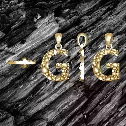 G LETTER Alphabet ROCKS PENDANT 3D print model