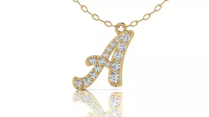 Alphabet Andala Diamond Letters Pendant A 3D print model