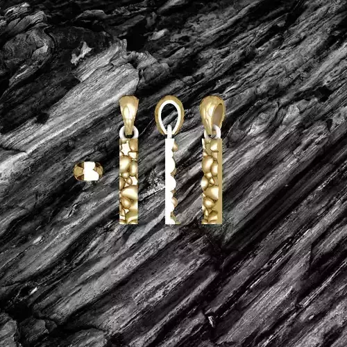 I LETTER Alphabet ROCKS PENDANT 3D print model