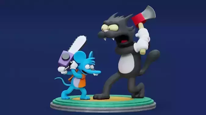 Itchy and Scratchy Printable 3D print model