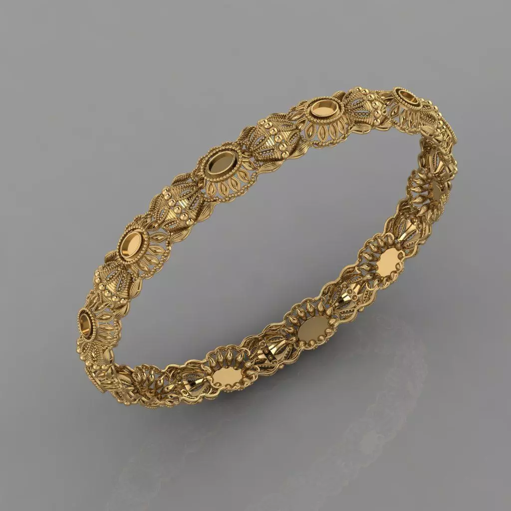 Traditional indian Banle for Women 3D print model 3D print model_0