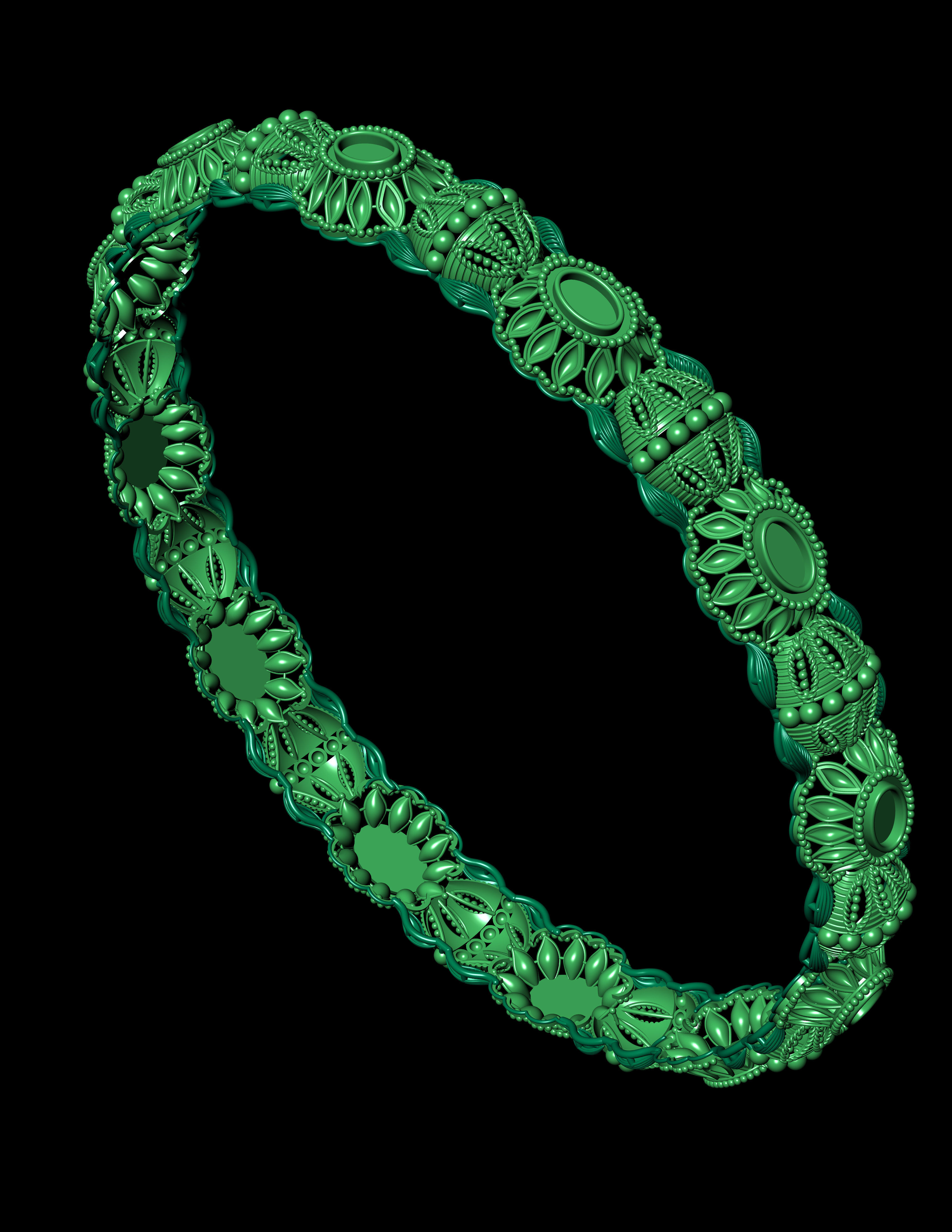 Traditional indian Banle for Women 3D print model 3D print model_4