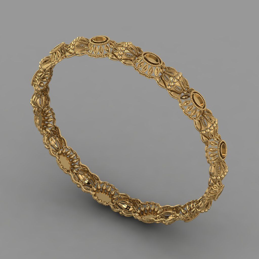 Traditional indian Banle for Women 3D print model 3D print model_1