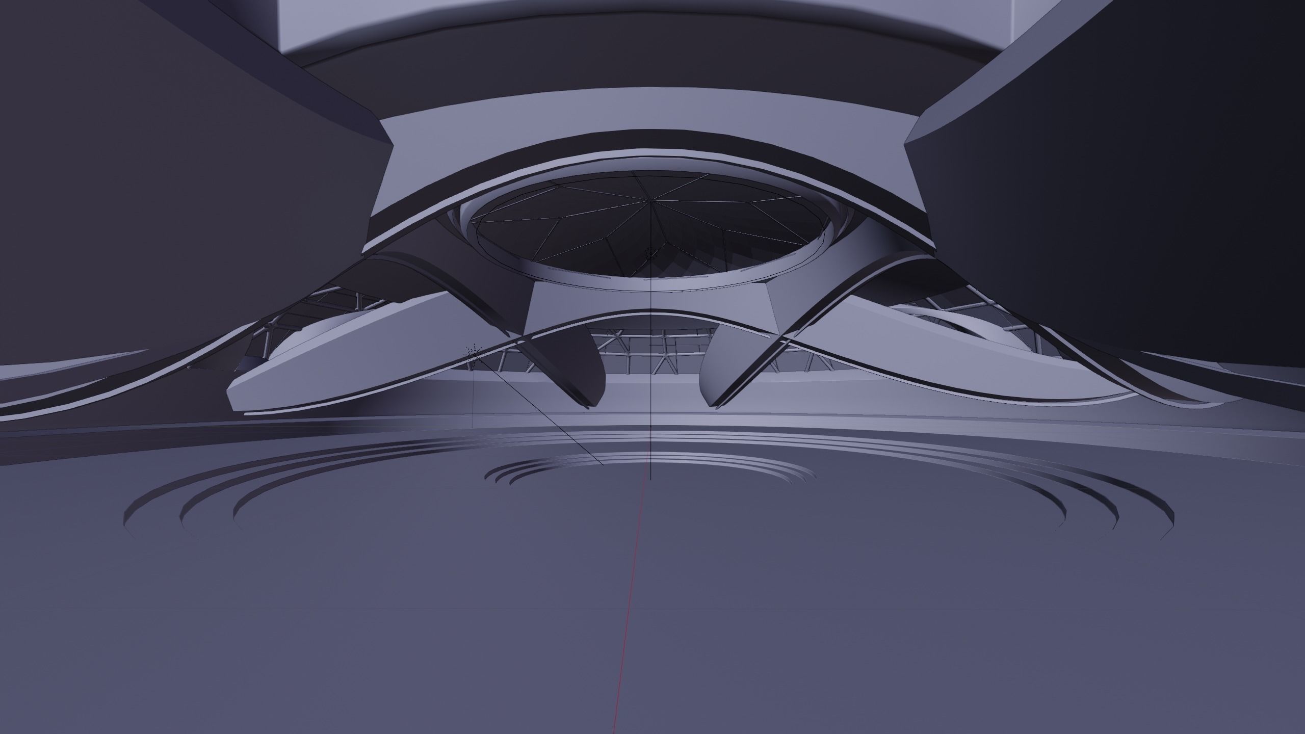 Futuristic Exbition Exterior 3D model_9